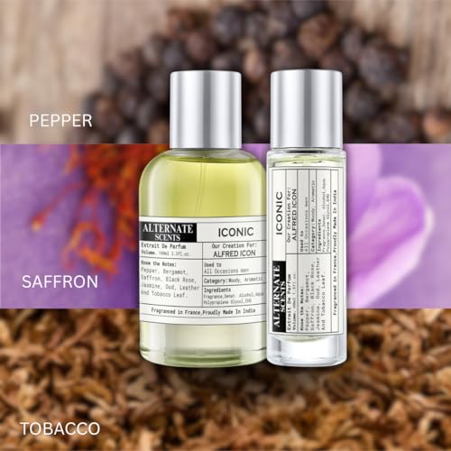 Image of Alternate Scents ICONIC Long Lasting 100ml Perfume For Men |Strong& long Lasting with 30% Oil Concentration|Sophisticated, Fresh & Woody| Fragrance From France | Made In India|