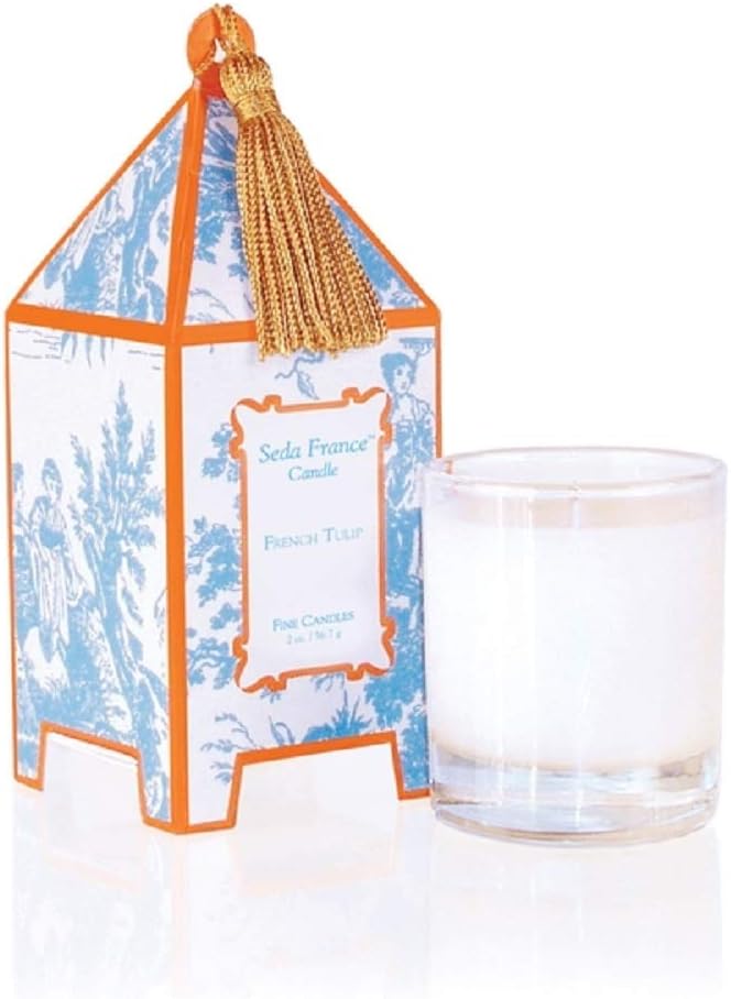 Classic Toile French Tulip Mini Pagoda Candle