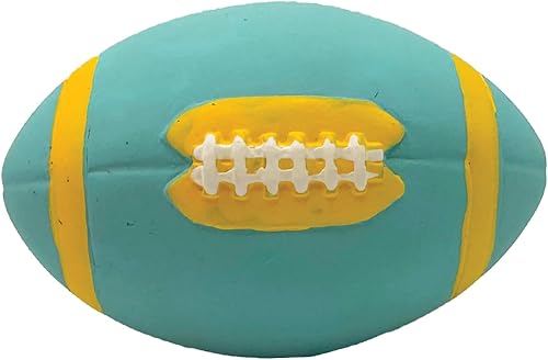 Juguete chirriante de fútbol azul y amarillo para perros, juguete masticable para cachorros, cosas para perros, juguete para perros pequeños,