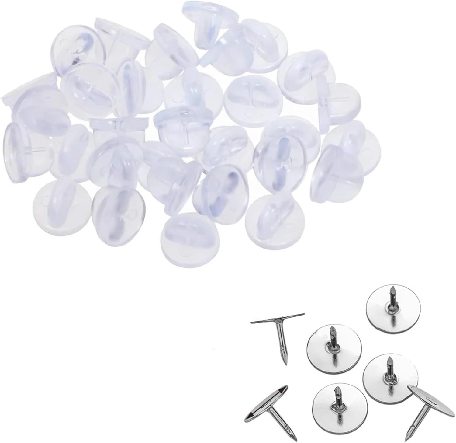 Pin Backings 200 Pairs Enamel Pin Backs Tie Tacks Blank Pins with Rubber for DIY Lapel Brooch Badge Jewelry Craft Making