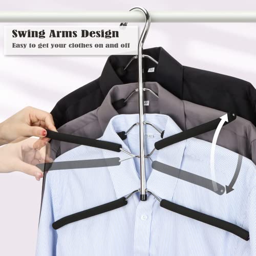 Miniatura 3 de Perchas 5 En 1, Percha Multifuncional Organizador Para Adultos Que Ahorra Espacio,Antideslizantes Y Resistentes, Perchas Estándar Para Trajes, Abrigos, Suéter Pantalones Camiseta 3 Pack