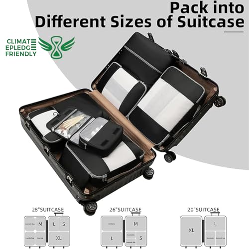 Image of BAGAIL 6 Set /8 Set /10 Set Packing Cubes Various Sizes Packing Organizer for Travel Accessories Luggage Carry On Suitcase