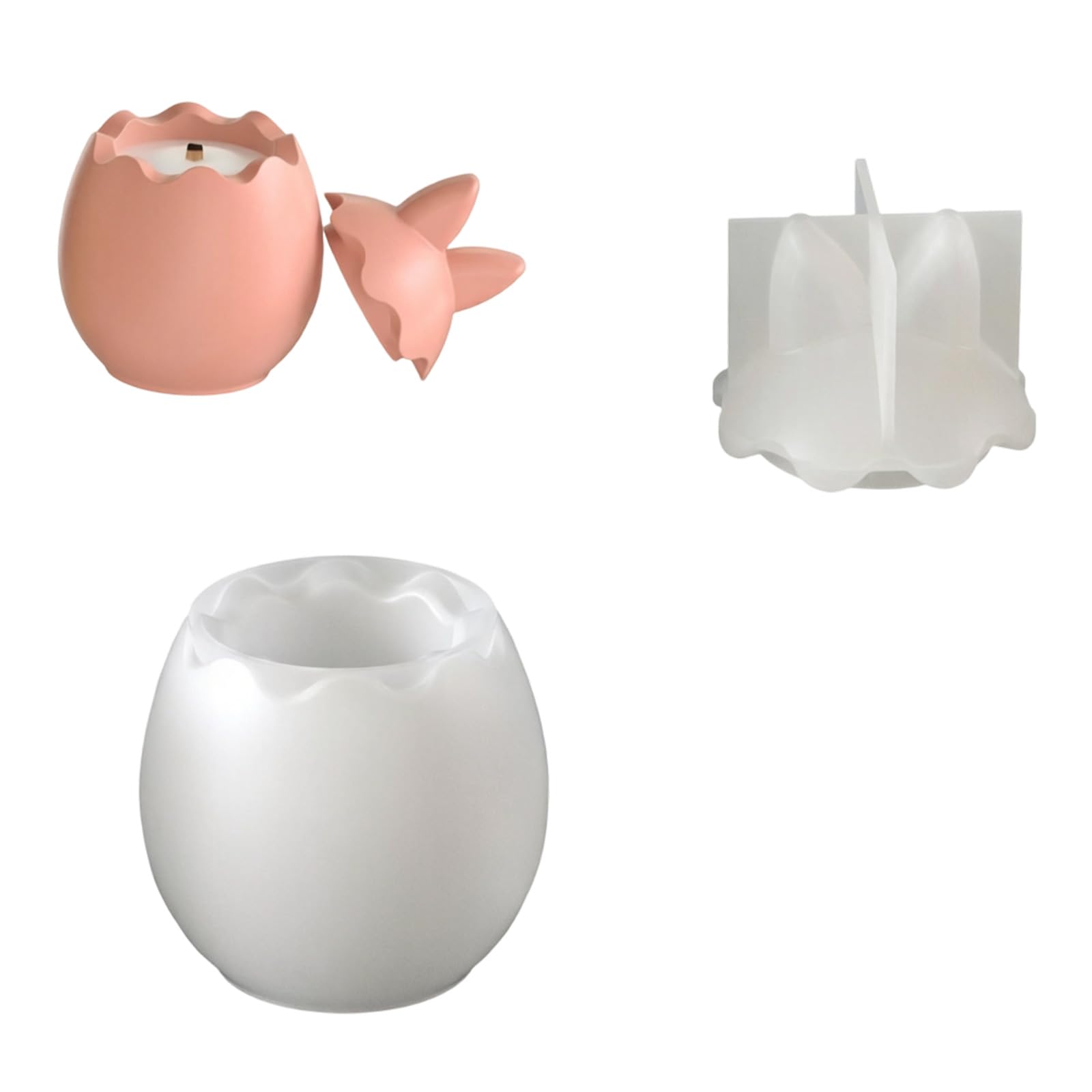 Jazuaiao Hare Eggs Shape Resin Jar with Lid Crafting Holder Holiday Ornament Lagomorph Cup Cast