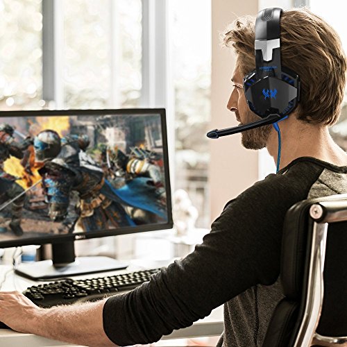 Andoer EACH G2000 Over-ear gaming-hoofdtelefoon, headset, oortelefoon, hoofdband met microfoon, stereo bass, LED-licht voor PC Game - Afbeelding 7