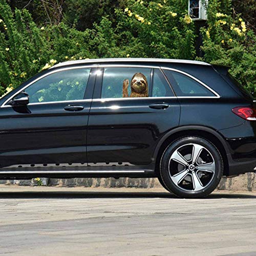 Bbear Sloth Car Sticker Car Window Decal Funny Car Sticker Cling Window Decal For Vehicles, Easy Removal Leaves No Residue (For Left Side) #TOP3