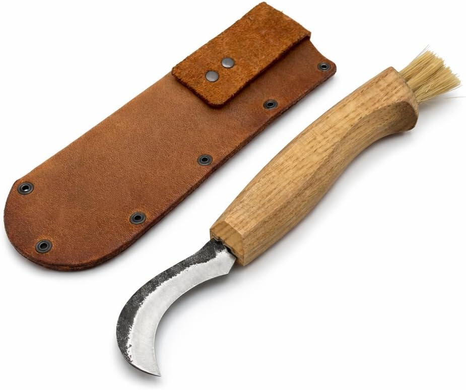 Sharky Mushroom Knife with Leather Sheath