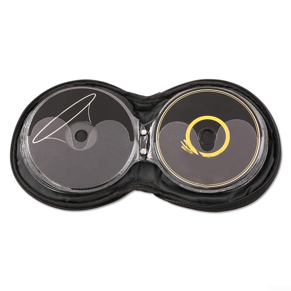 Runder CD-Halter aus Leder mit Reißverschluss für CDs VCDs tragbare Aufbewahrungstasche für 20 Discs Material (weiß)
