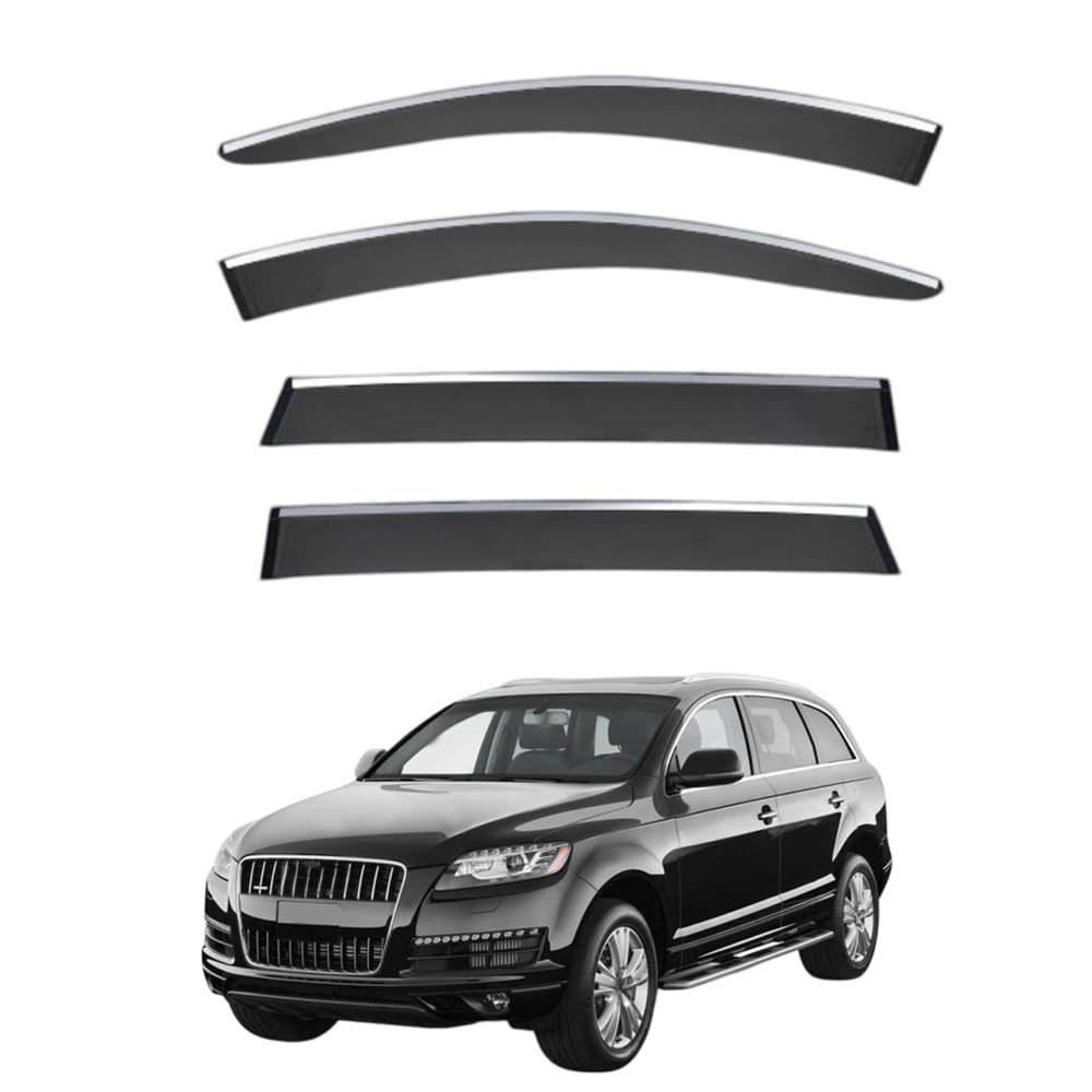 QOEMRHELT 4pc Set In-Channel Wind Deflectors, for Q7 (4L) 2006-2015 Window Visors Rain Guards Vent Visors Rain & Sun Protection,Car Accessories