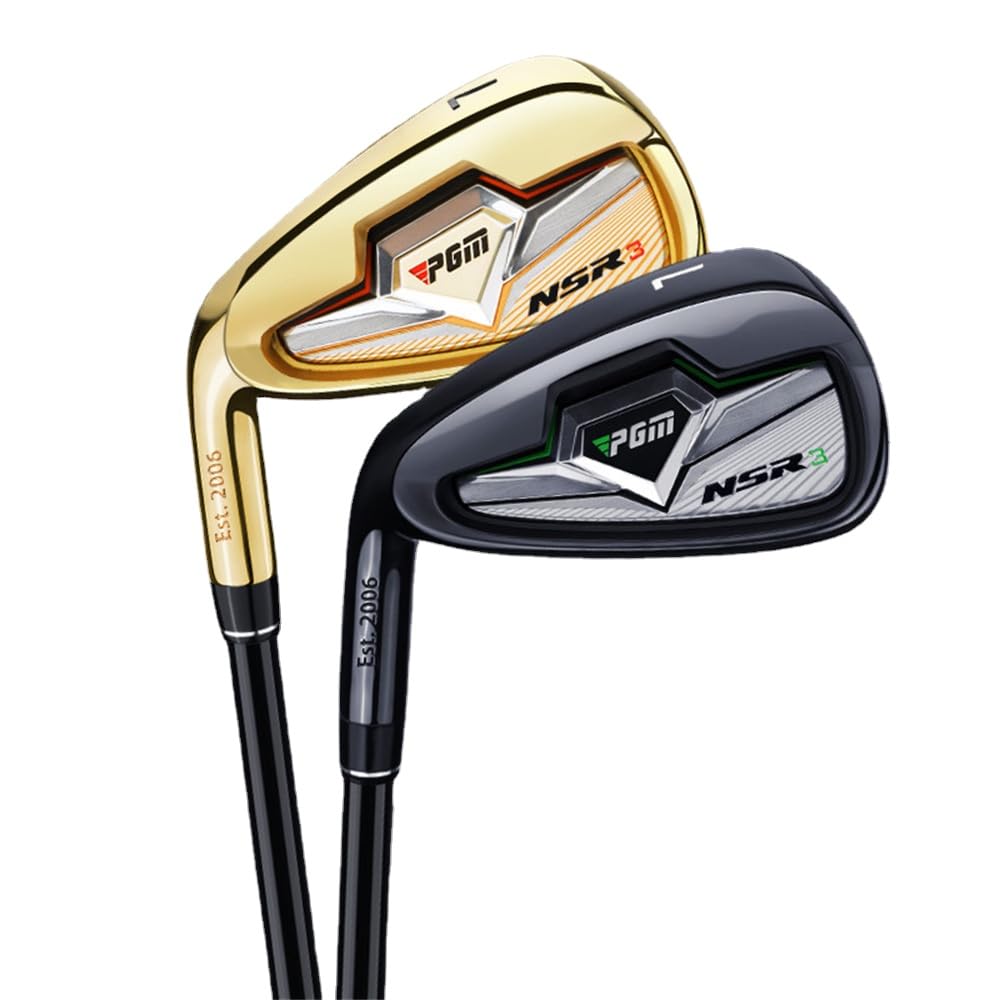 Fer de golf pour adulte – Fer de golf gaucher/droitier, noir doré #7 fer de club de golf pour homme et femme