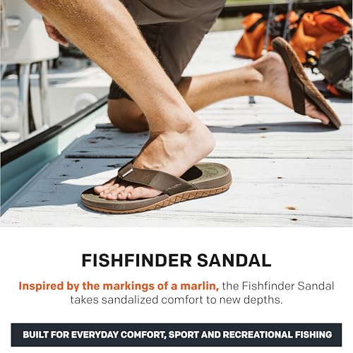 Image of Grundens Men's FishFinder Sandals - Quick-Drying, Comfortable, and Versatile Mens Flip Flops with Enhanced Traction & Full Arch Support for Fishing and Outdoor Wear, Anchor, 12