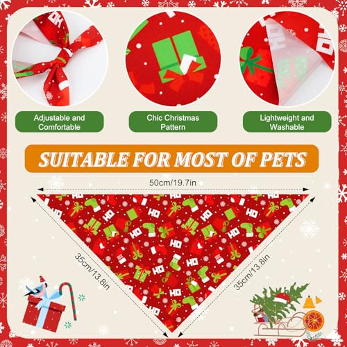 Image of Abbylike 50 Pcs Christmas Dog Bandanas Bulk, Snowman Santa Snowflake