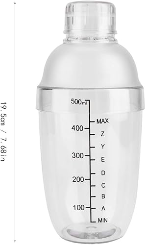 Miniatura 2 de Coctelera transparente antifugas, coctelera de policarbonato transparente con escala, coctelera de bebidas, botella, herramienta de pub (16.9 fl oz)