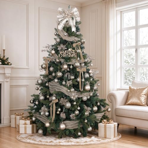 SZVRL Christmas Balls Ornaments -36pcs Shatterproof Christmas Tree Decorations with Hanging Loops for Xmas Tree, Holiday Party, Wedding & Indoor Home Decor,6 Styles in 3 Sizes (Champagne) - image 3