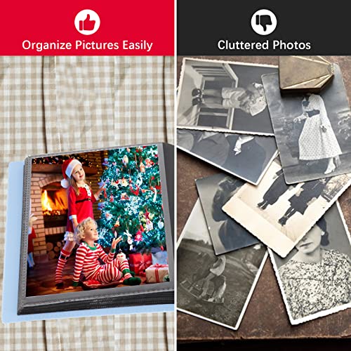 Small Photo Album 4X6 Photos Black Inner Page With Strong Elastic Band, Each Small Album Holds 64 Photos, 4X6 Mini Book Photo Pictures Album Birthday Christmas Photo Albums Wedding Anniversary (Blue) #TOP7