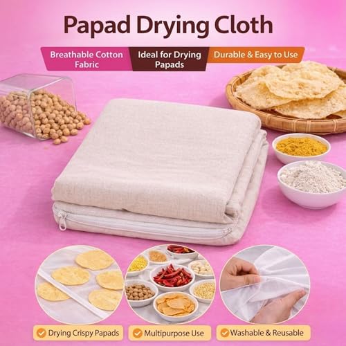 Image of Multipurpose Drying Mat for Papad, Chilli, Rice, Breathable Mesh Washable Reusable Foldable Lightweight Sun Drying Cloth
