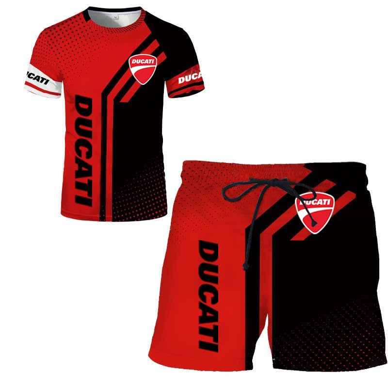 Herren-T-Shirt-Shorts-Trainingsanzug-Set 3D-Druck Zweiteiliges Set Kurzarm-T-Shirt-Hosen-Trainingsanzug sports/E/M