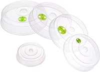 TENINYU Set of 5 Microwave Splatter Covers with Adjustable Steam Vents - Mixed Sizes for Plates & Bowls, BPA-Free