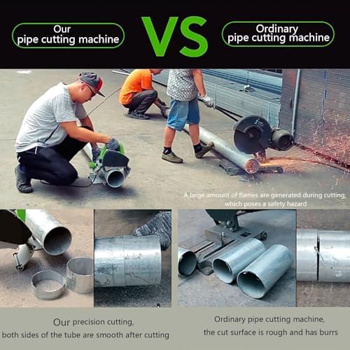 1000W Adjustable Electric Pipe Cutting Machine, Precision Tube Cutter for Metal & Plastic, 15-220mm Cutting Range, Speed Control, Heavy Duty Rail Fixing, Ideal for DIY & Professional Use