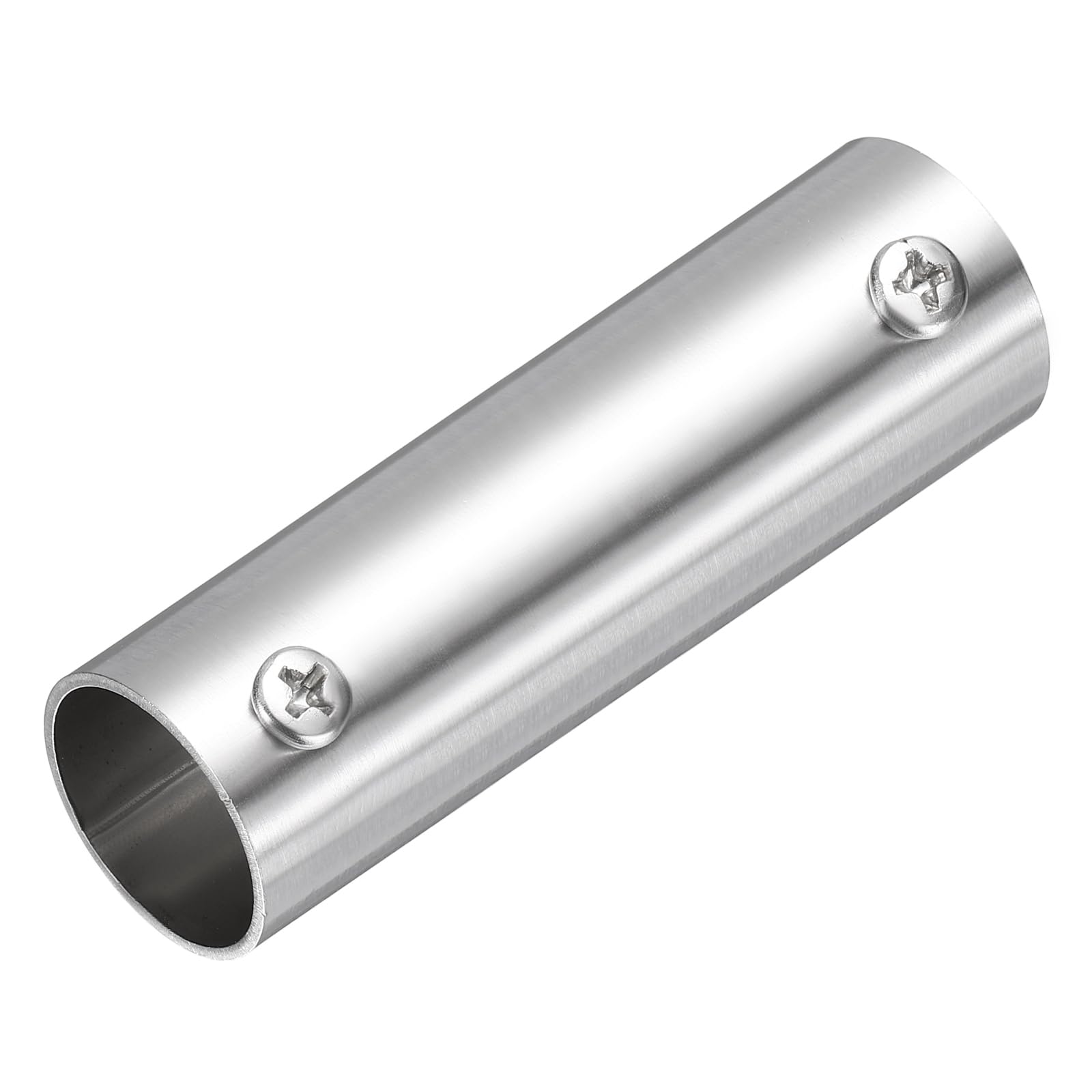 sourcing map 2-Way Straight Pipe Fitting, Fit 22mm OD Pipe Stainless Steel Structural Joint Pipe Connector Chain Link Fence Clamp for Fence Railing Handrail DIY, 80mm Length