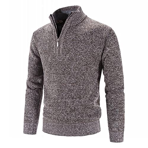 Mens Slim Fit Sweater Quarter Zip Solid Lightweight Mock Neck Casual Long Sleeve Fall Winter Knitted Pullover Sweater2