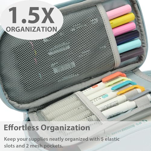 Image of SPACEMATE Pencil Case Pouch Box Bag School Supplies Girls Boys Kids, Cute Preppy Stuff Large Big Capacity Aesthetic Pen Organizer, Back to College Stationary, Pink, Classic Stlye, 1800ml