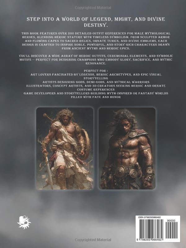 Artbook – Mythological Hero Male Outfit – Character References Vol.01: 200+ Legendary Warrior Designs Inspired by Ancient Myths and Heroic Epics image 3