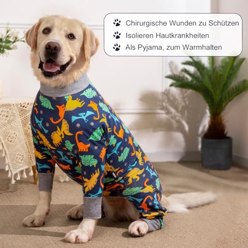 Axcimond Hundebody Nach Op - Langärmliger Wundschutzanzug für Kastration Hündin/Rüde