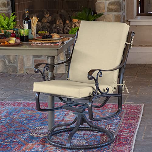 Image of Arden Outdoor Midback Chair Cushion, 18 x 16.5, Tan Leala