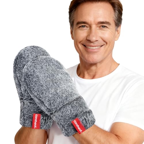 comfheat XL Beheizbare Handschuhe zur Linderung von Arthritis-Schmerzen, mikrowellengeeignete Handwärmer-Fäustlinge mit verstellbarem Riemen für Schnellfinger, Raynaud-Syndrom, Lavendelduft