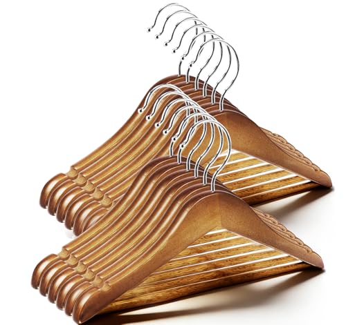 Homewit Lot de 12 cintres en Bois pour Enfants (Marron)
