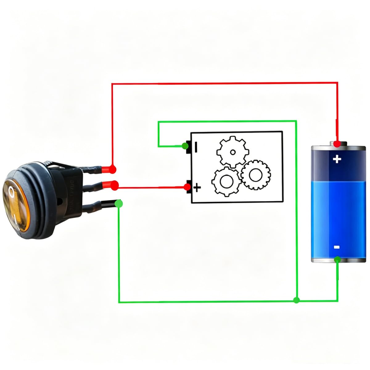 Gebildet 4 szt. 10A/12V-24V DC, Wstępnie Okablowany, Przełącznik Dźwigienkowy ze Swiatłem LED, ON-AUS SPST, 3-biegunowy, Wodoszczelny, Okrągły Przełącznik Kołyskowy, Przycisk Rocker, Przełącznik