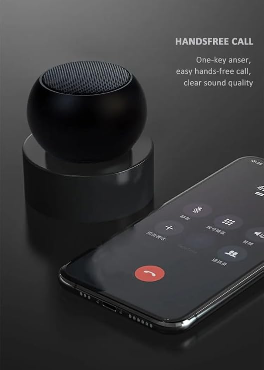 Coverzone Portable Bluetooth Speaker Mini Wireless Speaker M3 Black (Black) Suitable for Use in Travel, Bicycle Rides and Nature Trips