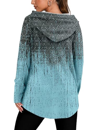 BETTE BOUTIK Womens Quarter Zip Tunic Hoodies Pullover Long Hooded Sweatshirts S-3XL