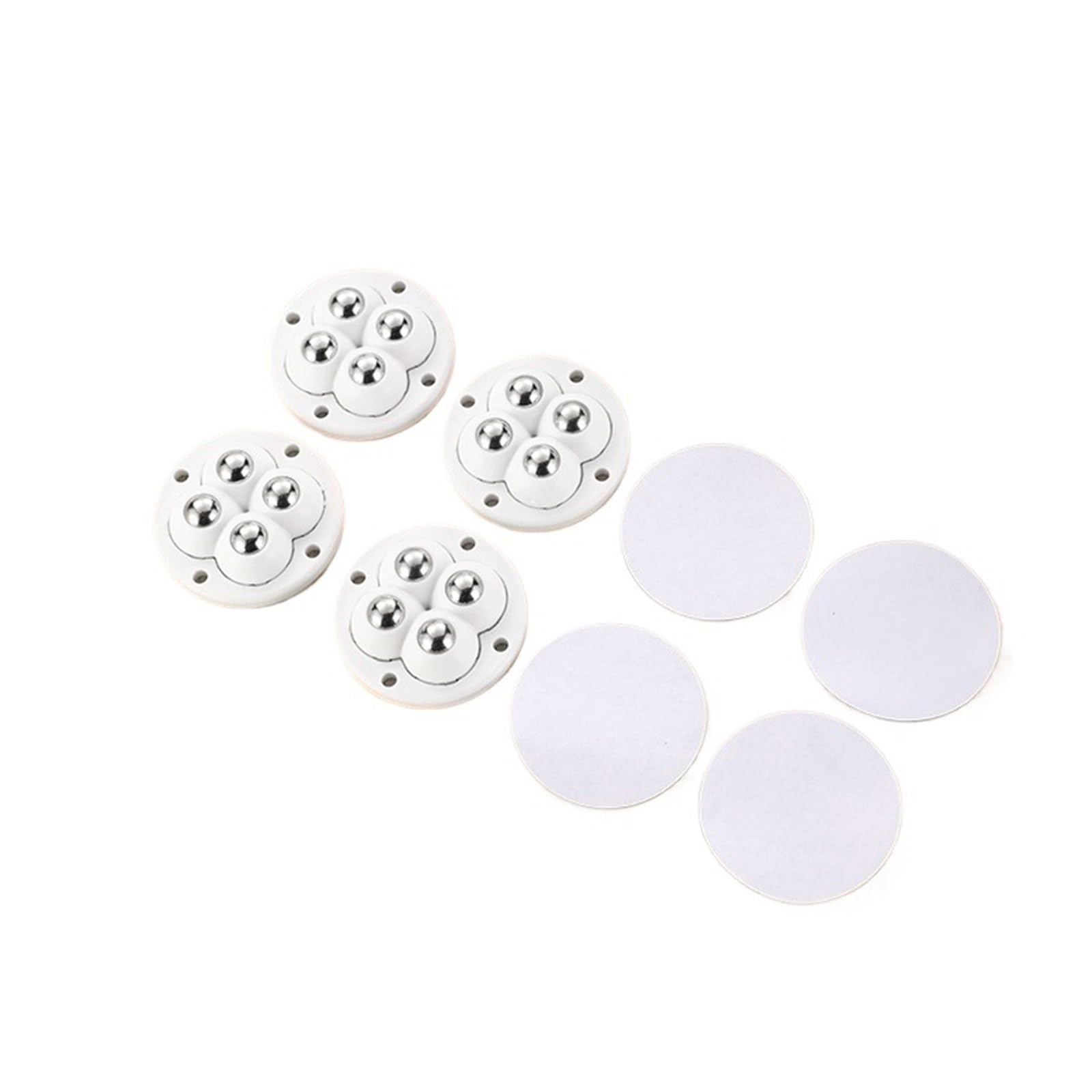 Caster Wheels, 4Pcs Home Furniture Caster Swivel Casters Wheel for Furniture Storage Box 360° Rotation 4 Beads Ball Universal Wheel Mute(White Steel ball4pcs)
