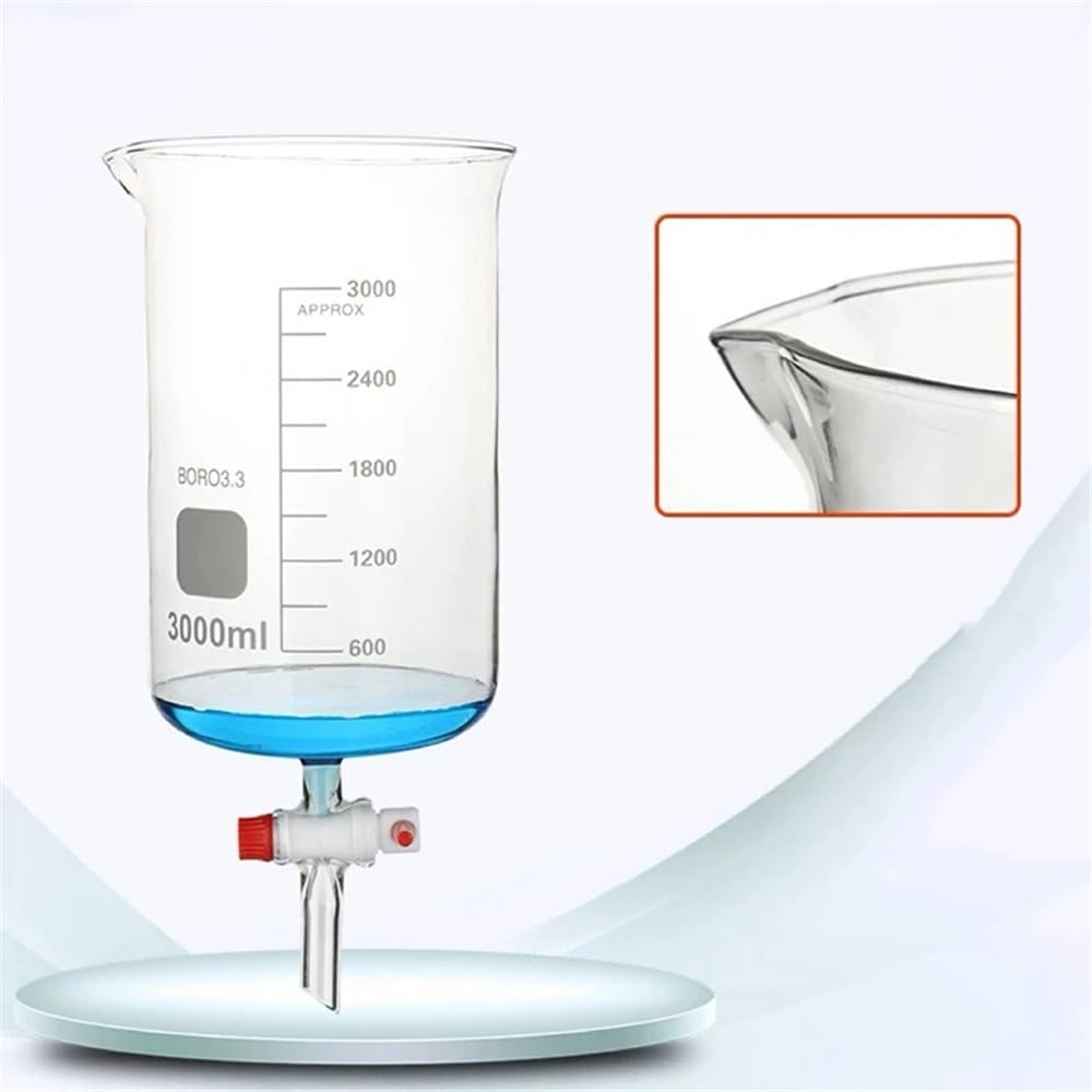 Szklany kubek borokrzemianowy Zlewka szklana borokrzemianowa o niskim typie z tłokiem próżniowym 500-5000 ml(3000ml)
