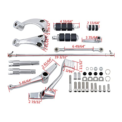 Astra Depot Chrome Forward Controls Pegs Levers Linkages Compatible With Harley Sportster Xl1200 Xl883 2004-2013 #TOP1