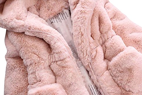 TAIYCYXGAN Baby Little Girls Winter Fleece Coat Kids Faux Fur Jacket with Hood Thicken Outwear Warm Overcoat Pink 120