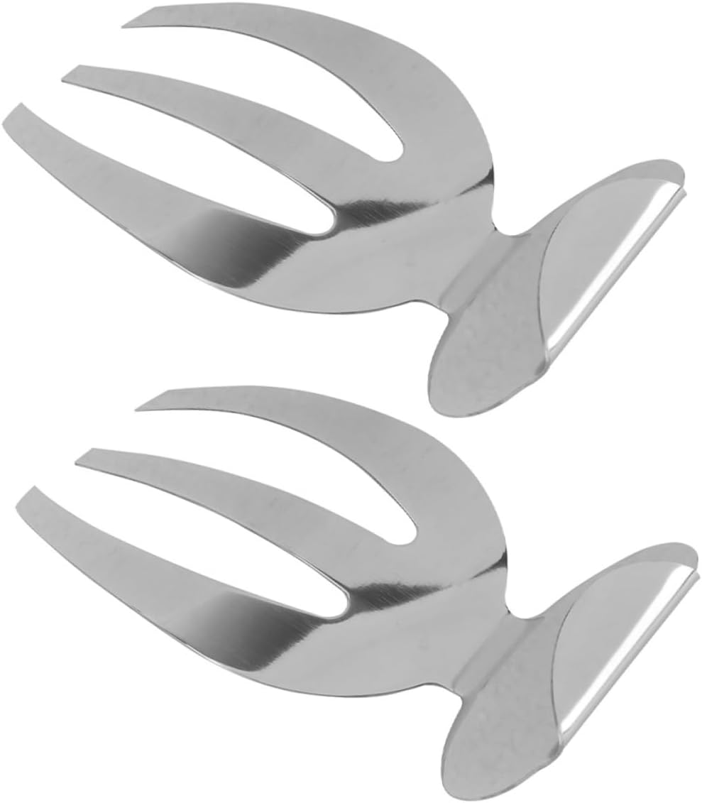 Stainless Steel Salad Claws Set of 2 Sturdy Salad Forks for Tossing Vegetables Kitchen Tool Silver Color