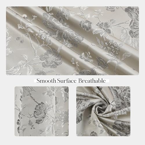 Image of FRESH FROM LOOM Room Darkening Door Curtains 12 Feet Long,Big Window Curtain Premium Polyester Rod Pocket Weaved Parda,Modern Parde for Living Room Bedroom,Home Office Jacquard Screens(Grey,12ft,1pc)