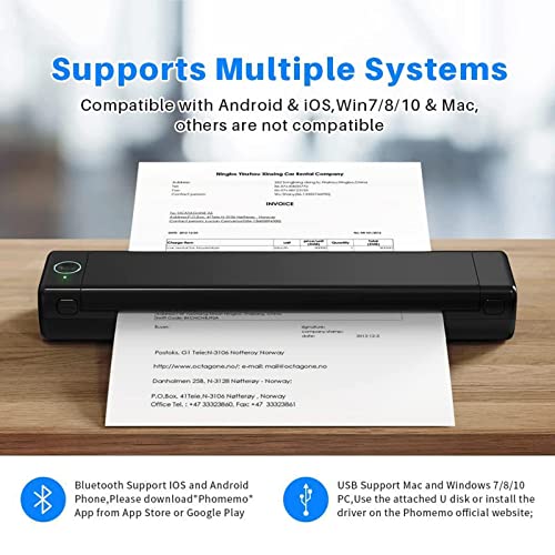 Image of Portable Printers Wireless for Travel, Thermal Tattoo Stencil Printer for Office,Letter Bluetooth Compact Printer for 8.5 inchx11 inch Size