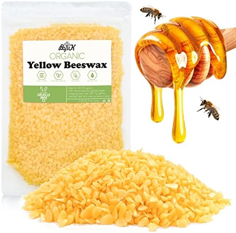 White Beeswax Pellets, Beeswax for Candle Making, Beeswax Pellets Cosmetic Grade Eco Friendly Products, Organic Beeswax for Body, Skin Care DIY, Lip Balm and Soap Making Supplies [ 906g ]