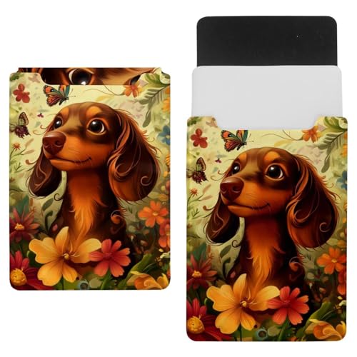 Sacoche ordinateur 13,8 pouces motif teckel housse PC portable 13,8 x 10,2 rigolote et souple