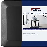 FEATOL Anti Fatigue Mat for Standing, 9/10 Extra Thick Ergonomic Standing Desk Mat, Comfort & Durable Memory Foam Standing Mat at Home,Office All Day (20' x 32', Black, 1PC)
