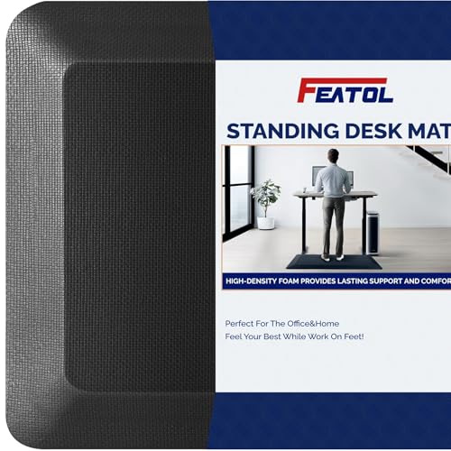 FEATOL Anti Fatigue Mat for Standing, 9/10 Extra Thick Ergonomic Standing Desk Mat, Comfort &...