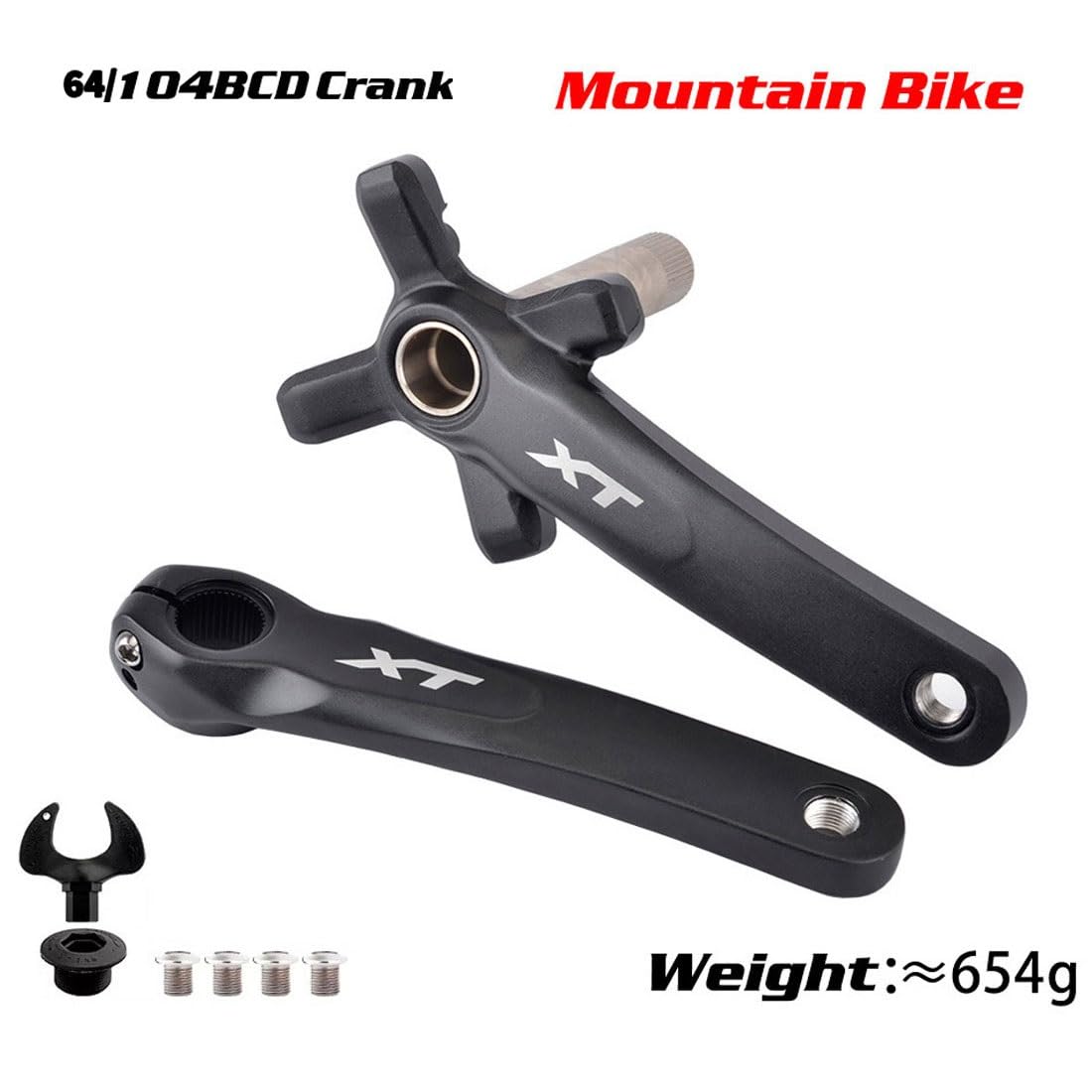 64/104BCD zestaw ramion korbowych do roweru górskiego 170 mm/175 mm MTB zestaw korbowy ze stopu aluminium (rozmiar: 175 mm)