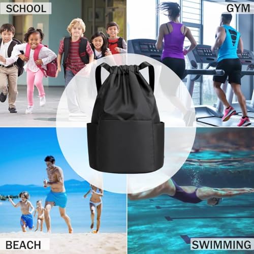Image of MOCA Drawstring Gym Sports Backpack Lightweight Multipurpose Daypack Travel School College Daily Storage Carry Suitable Men Women Kids Adults Fitness Accessory