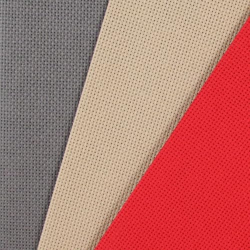 Image of KCS 3 pc of 12 inch x 18 inch(30cmx45cm) 18CT Counted Cotton Aida Cloth Cross Stitch Fabric (Red+Khaki+Dark Grey)