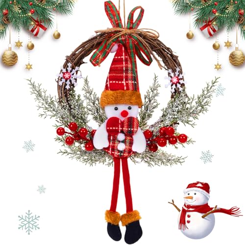 Ruichi Weihnachten Deko Türkranz, 35cm Weihnachtskranz Elch Rentier,...