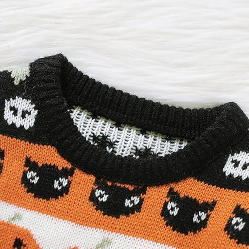 Baby Halloween Sweater Knit Chunky Pumpkin Sweaters Boys Girls Oversized Pullover Outfit Fall Winter Clothes3
