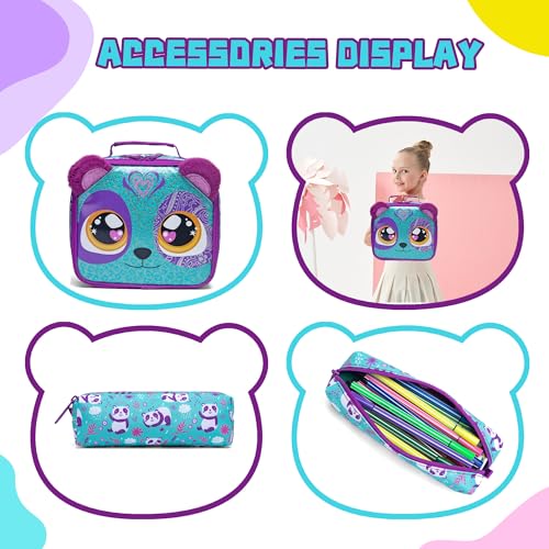 Image of 3 in 1 Backpack Set for Girls - Ages 8-10 with Lunch Box & Pencil Case